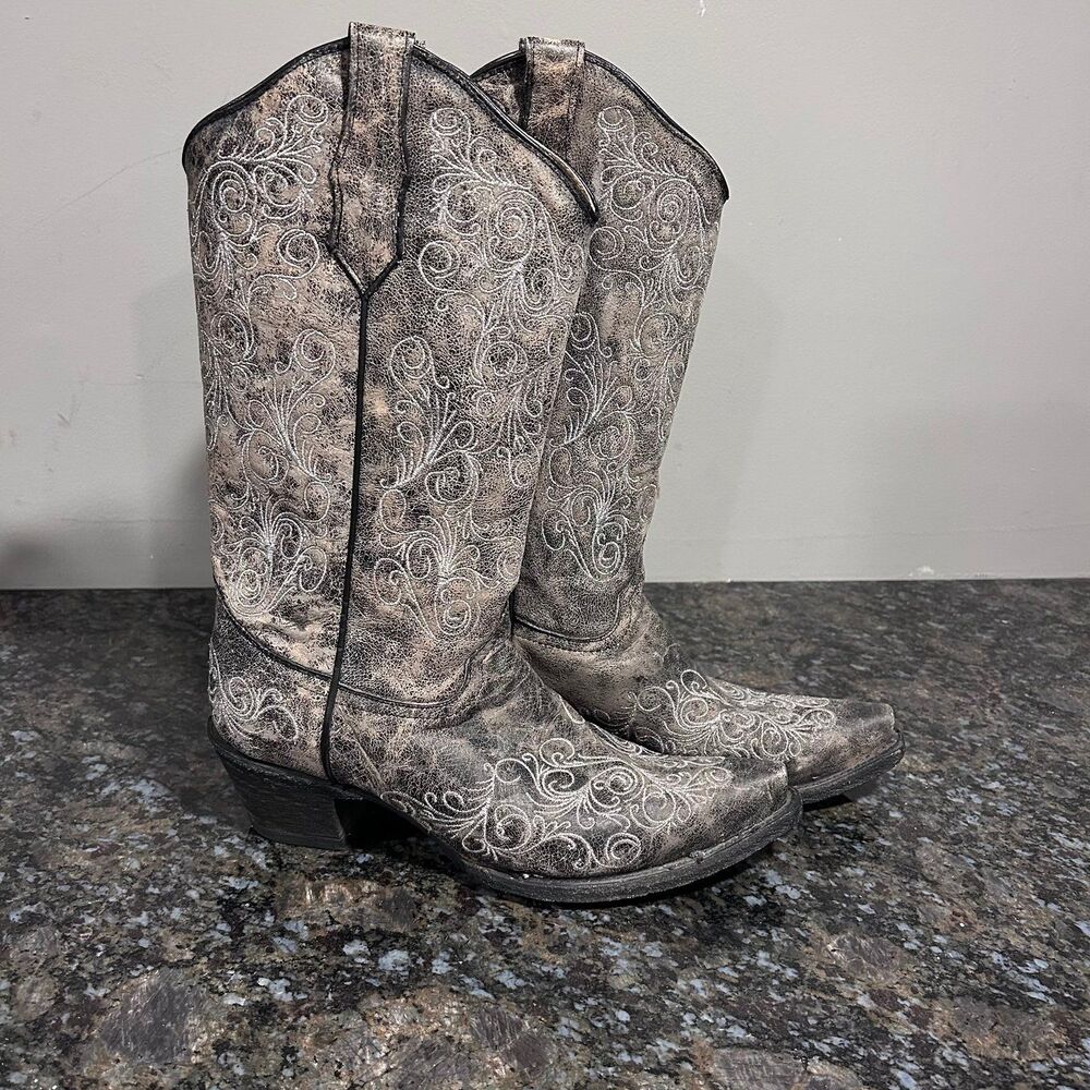 Circle G Cowboy Boots by Corral Embroidered Made in Mexico Womens 10 EUC